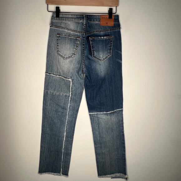 True Religion Patchwork Denim Jeans Size 25 - Picture 3 of 7